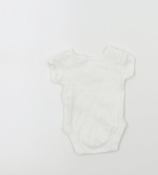 M&S Baby White Colourblock Babygrow One-Piece Size Newborn