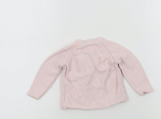 Nutmeg Girls Pink Colourblock Cardigan Jumper Size 3-6 Months