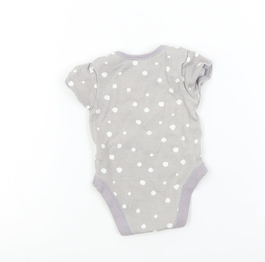 George Baby Grey Polka Dot Babygrow One-Piece Size 3-6 Months