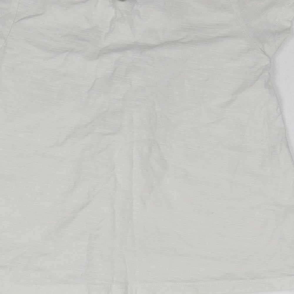 Brand and care label for Matalan girls’ white basic t-shirt, size 6, years