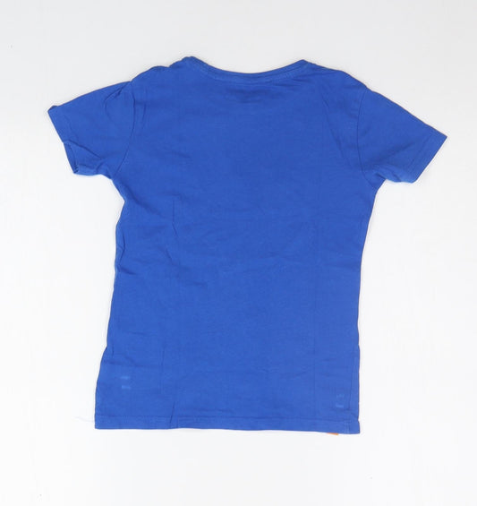 RESEVERED Girls Blue Basic T-Shirt Size 7-8 Years