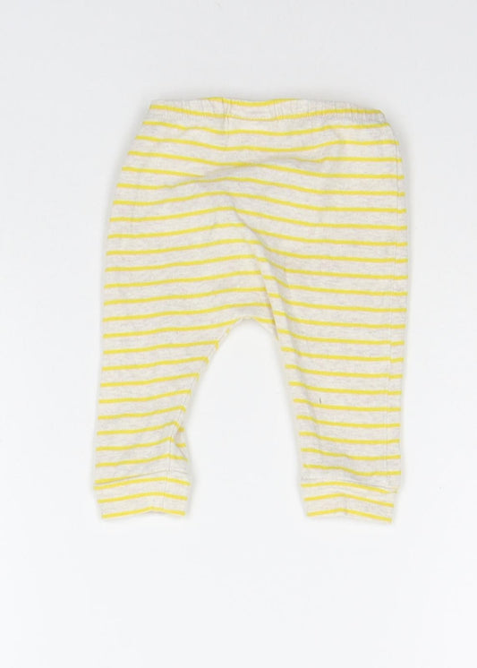 NEXT Baby Yellow Striped Jogger Trousers Size 3-6 Months