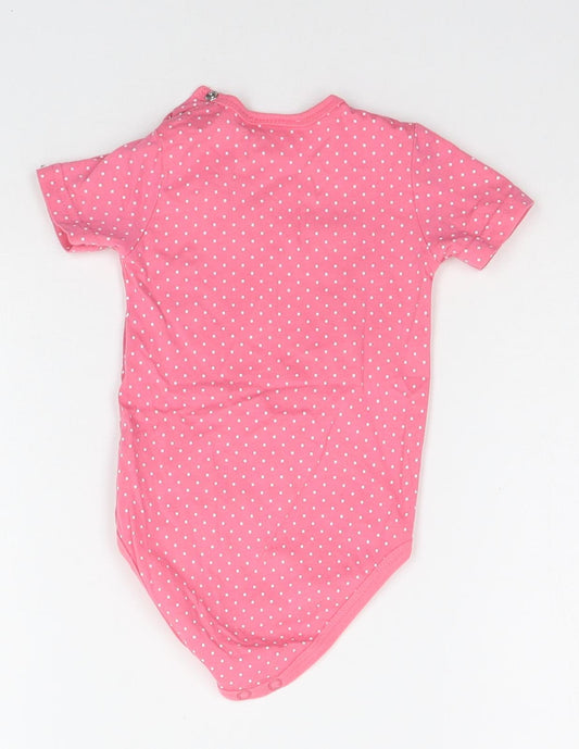 toty line Baby Pink Polka Dot Babygrow One-Piece Size 6-9 Months