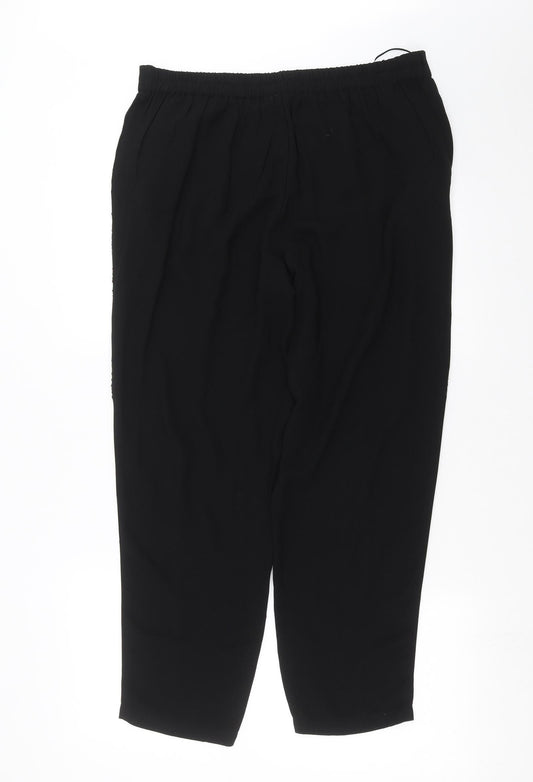 Nutmeg Womens Black   Trousers  Size 14 L27 in - beaded detail