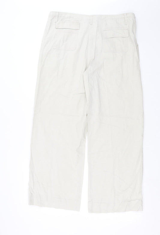 Womens UK Size 16 Mia Moda Regular Fit Beige Trousers