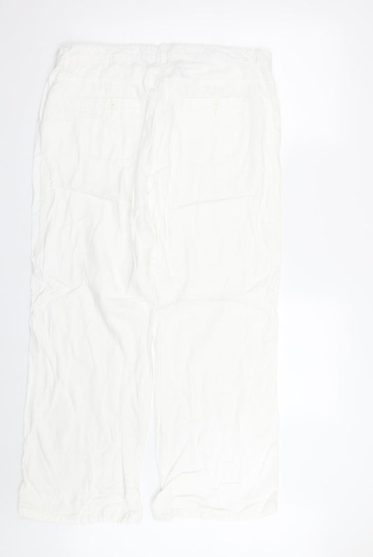Womens UK Size 16 M&S Regular Fit White Trousers