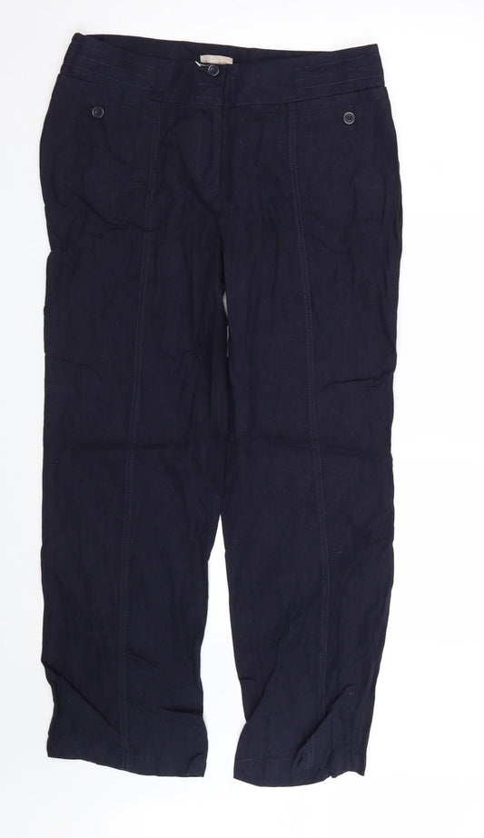 Womens UK Size 14 Soon Regular Fit Blue Trousers