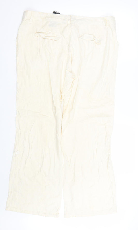 F&F Womens Beige Trousers Size 18 L28 in