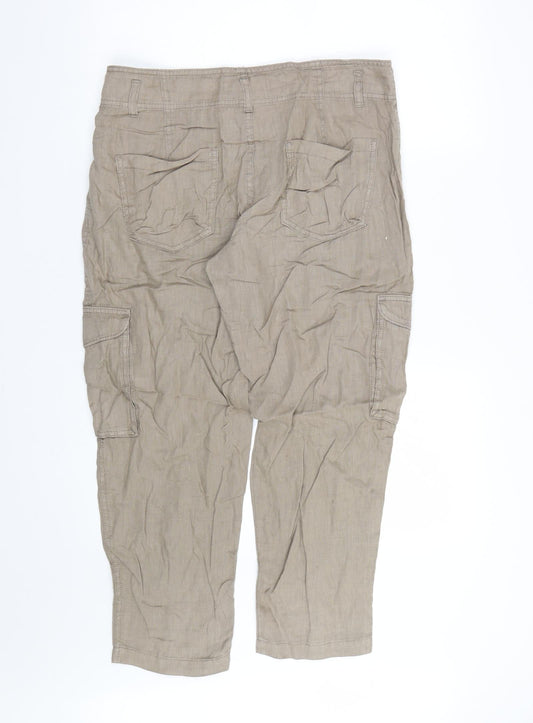 Womens UK Size 34 Preworn Regular Fit Brown Trousers