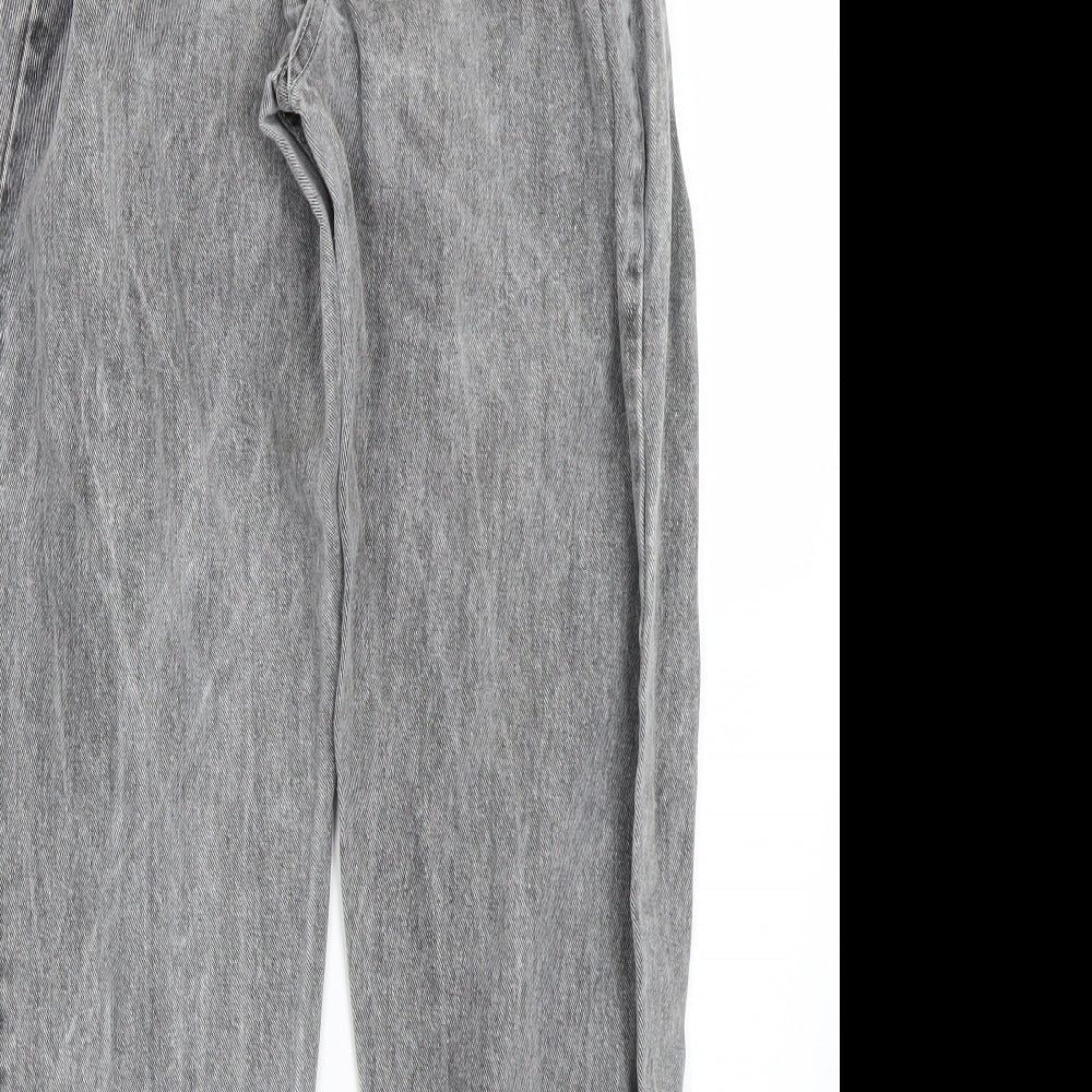 Womens UK Size 4 Preworn Regular Fit Straight Grey Jeans
