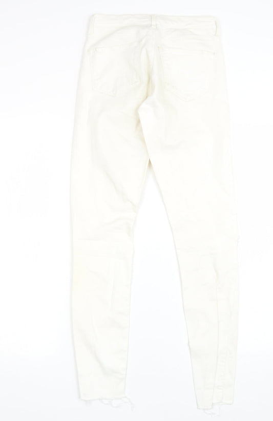 Topshop Womens White Denim Skinny Jeans Size 26 L28 in