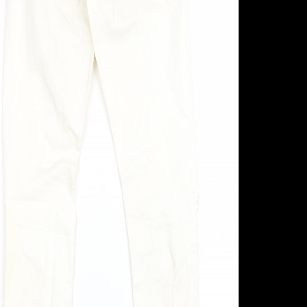 Topshop Womens White Denim Skinny Jeans Size 26 L28 in