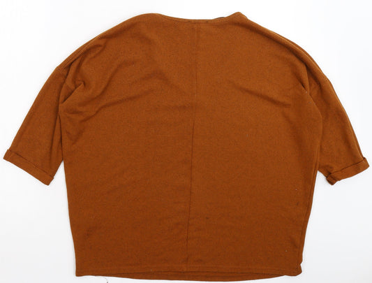 Womens UK Size M New Look Brown Pullover Jumper