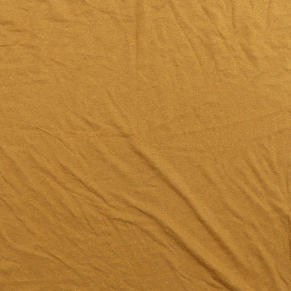 Womens UK Size L Preworn Beige Basic T-Shirt