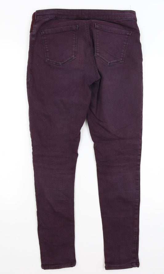 Topshop Womens Purple Skinny Jeans Size 10 L28 in