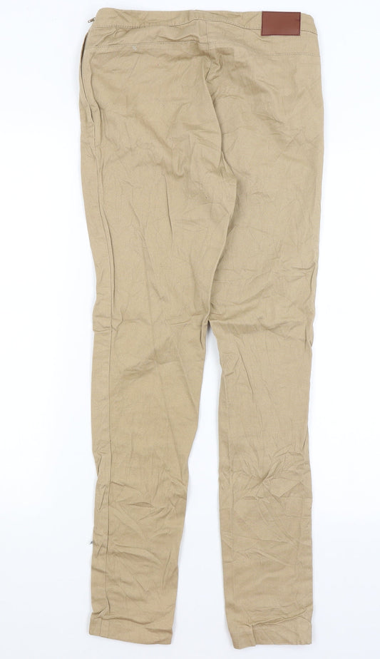 Womens UK Size 8 H&M Regular Fit Chino Brown Trousers