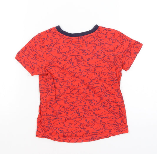 Nutmeg Baby Red Basic T-Shirt Size 12-18 Months - Sharks
