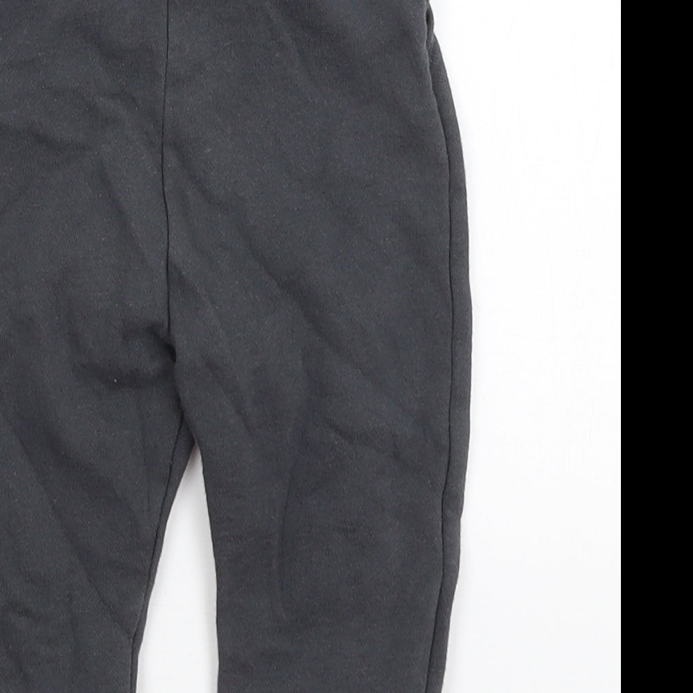 Brand and care label for F&F Baby Grey Jogger Trousers, size 9-12, Months