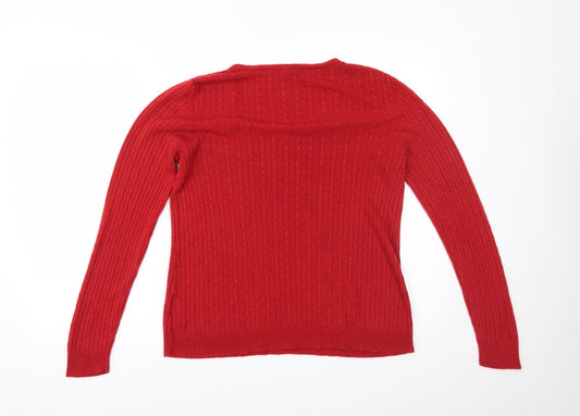 Love Knitwear Womens Red Pullover Jumper Size 16