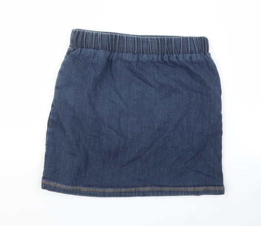 Lands' End Girls Blue Denim A-Line Skirt Size 11 Years
