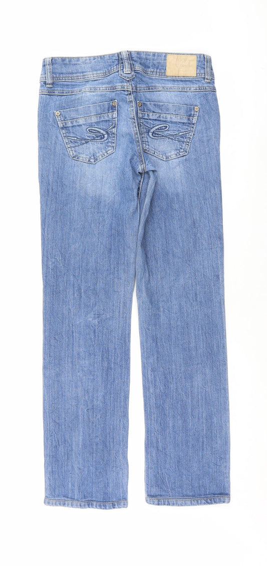 Womens UK Size 34 FIVE Regular Fit Straight Blue Jeans
