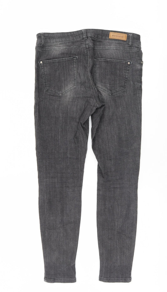 Womens UK Size 28 Review Regular Fit Skinny Grey Jeans