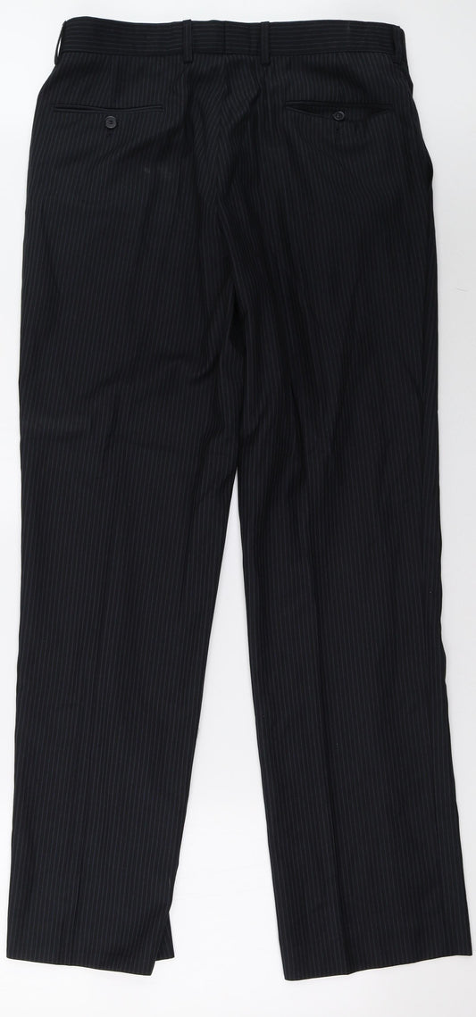 George Womens Blue Striped Trousers Size 34 L33 in