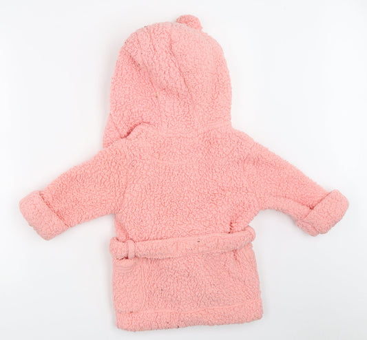 NEXT Girls Pink Solid Babydoll Robe Size 12-18 Months