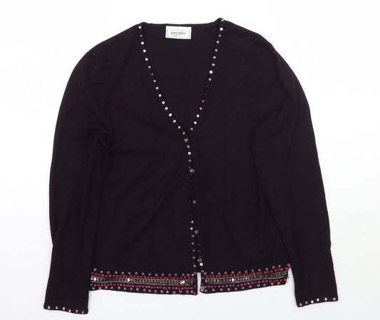 Womens UK Size L Principles Purple Cardigan Jumper