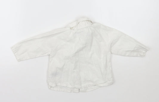 Marks and Spencer Boys White Basic Button-Up Size 6-9 Months
