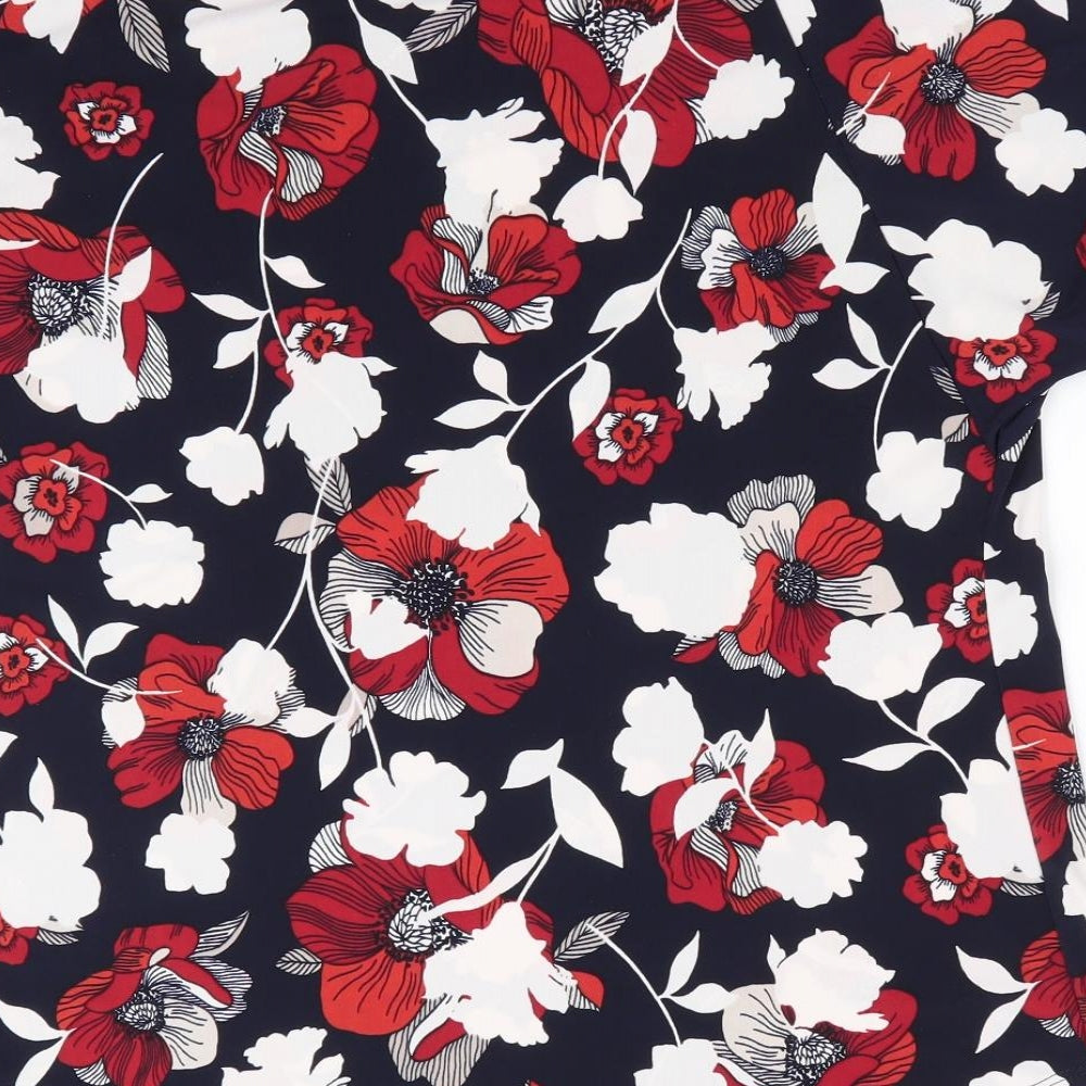 The Collection by Debenhams Womens Blue Floral Basic T-Shirt Size 10