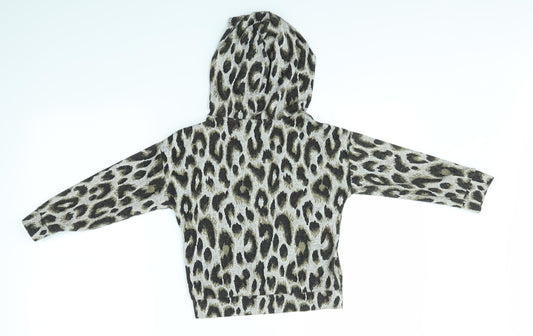 Matalan Girls Multicoloured Animal Print Pullover Hoodie Size 7 Years
