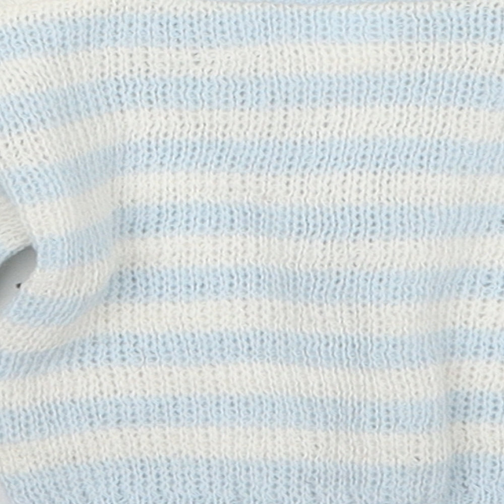 Preworn Boys Multicoloured Striped Cardigan Jumper Size 6-9 Months