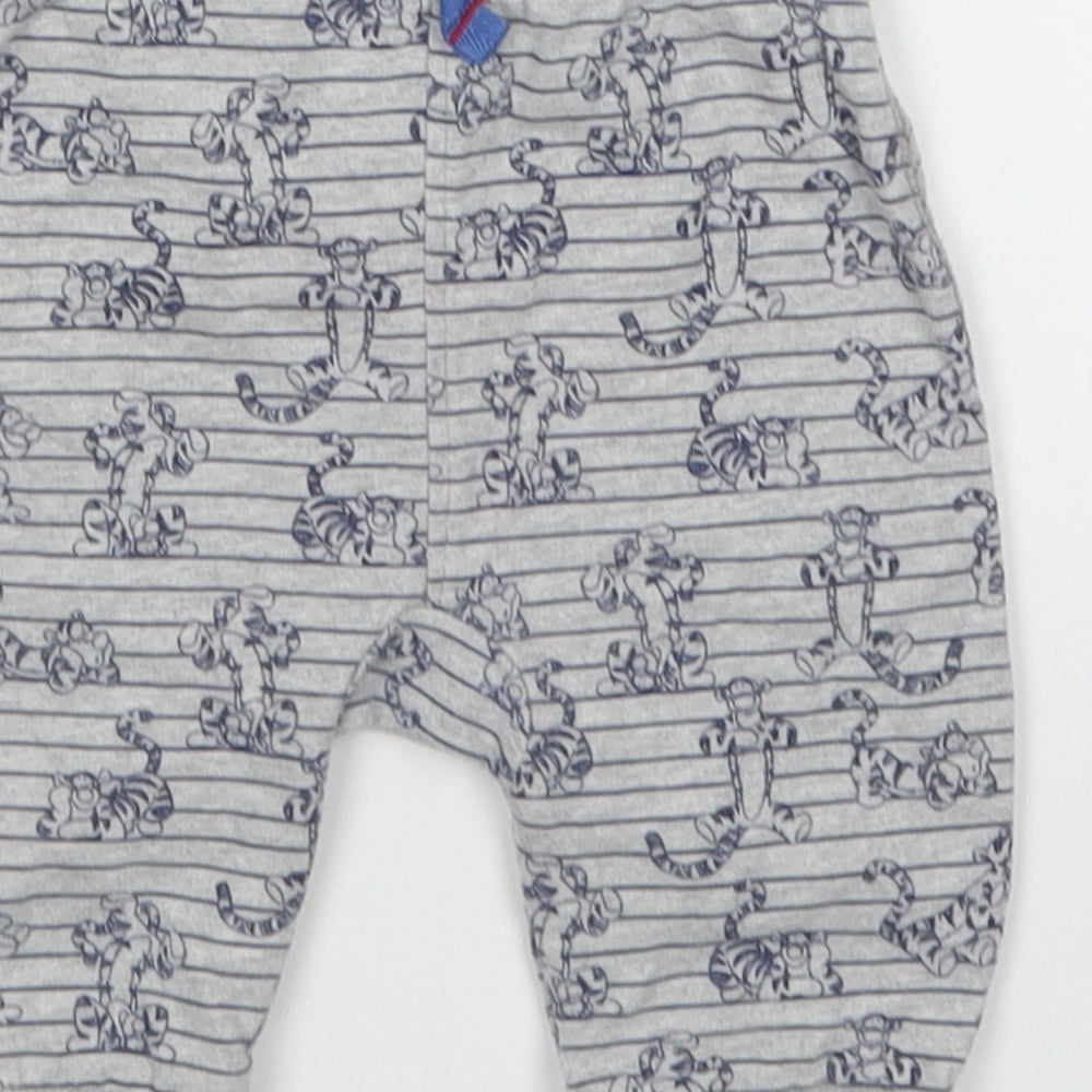 Brand and care label for George Baby Grey Striped sweatpants, size 0-3, Months - Winnie the Pooh