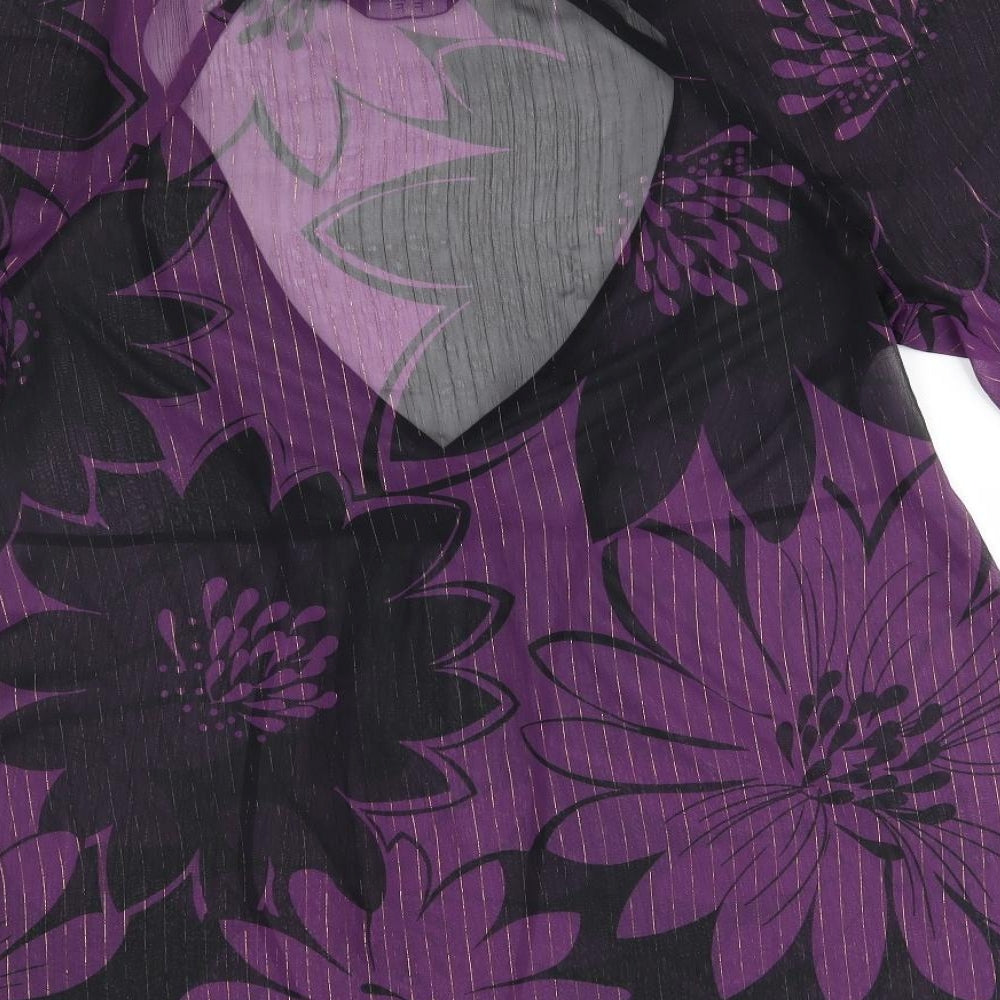 F&F Womens Purple Floral Basic Blouse Size 12