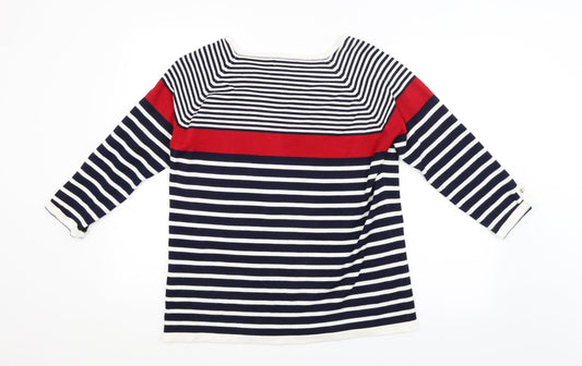 CASAMA Womens Multicoloured Striped Pullover Jumper Size L