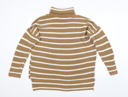 Preworn Womens Brown Striped Pullover Jumper