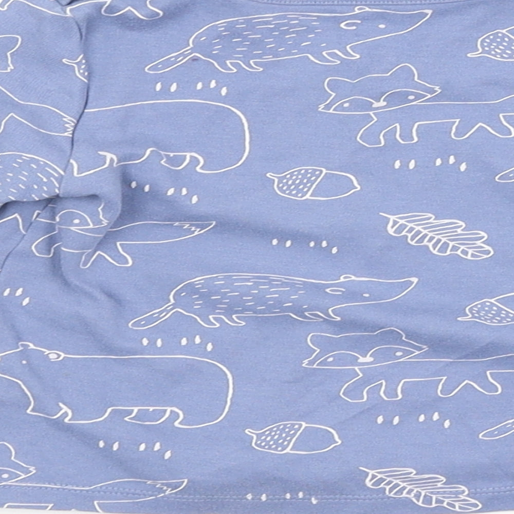 Brand and care label for F&F Baby Blue Animal Print Basic T-Shirt, size 12-18, Months