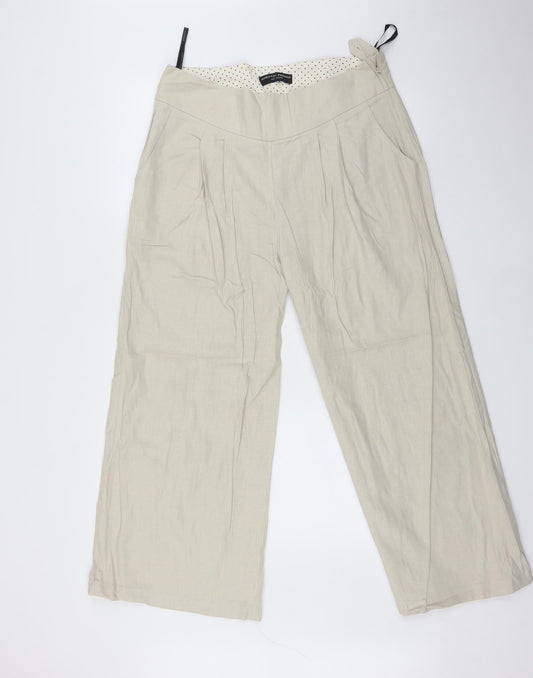 Womens UK Size 14 Dorothy Perkins Regular Fit Beige Trousers