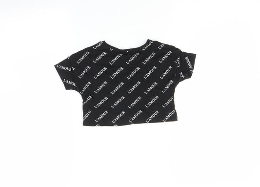 Matalan Girls Black Basic T-Shirt Size 4 Years - L'amour