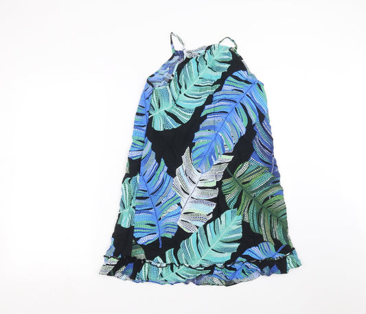 Papaya Womens Blue Floral Basic T-Shirt Size 12