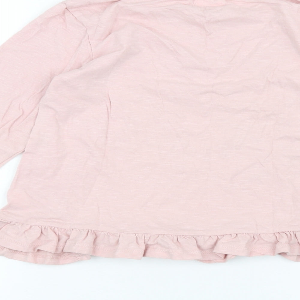 Brand and care label for Next girls’ pink basic t-shirt, size 10, years