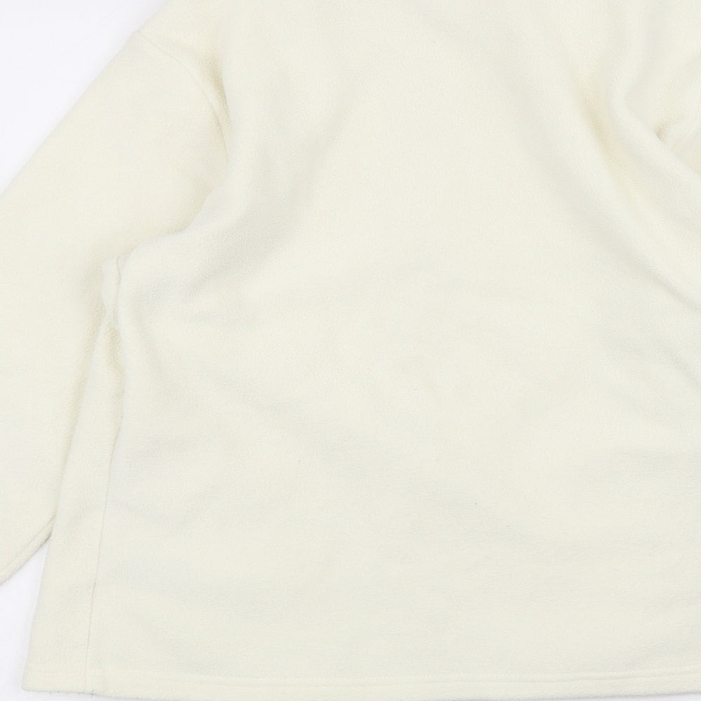 Womens UK Size 14 Marks and Spencer White Full Zip Jumper