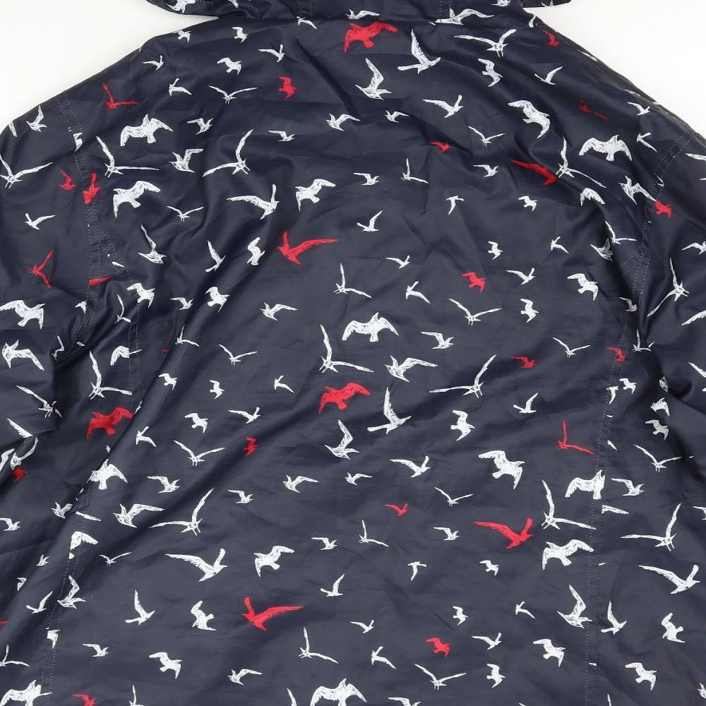 Maine Womens Blue Rain Coat Coat Size 20 - Birds