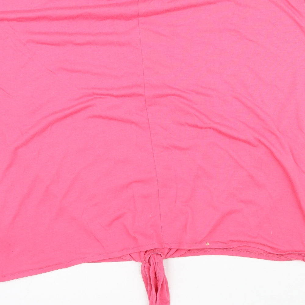 South Womens Pink Basic T-Shirt Size 16 - Tie detail