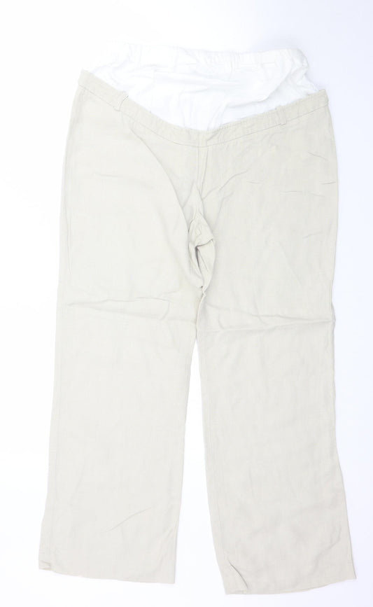 Womens UK Size 12 Moda Regular Fit Beige Trousers