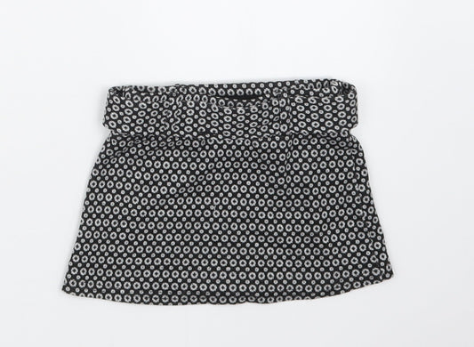 NEXT Girls Black Geometric Straight & Pencil Skirt Size 6 Years
