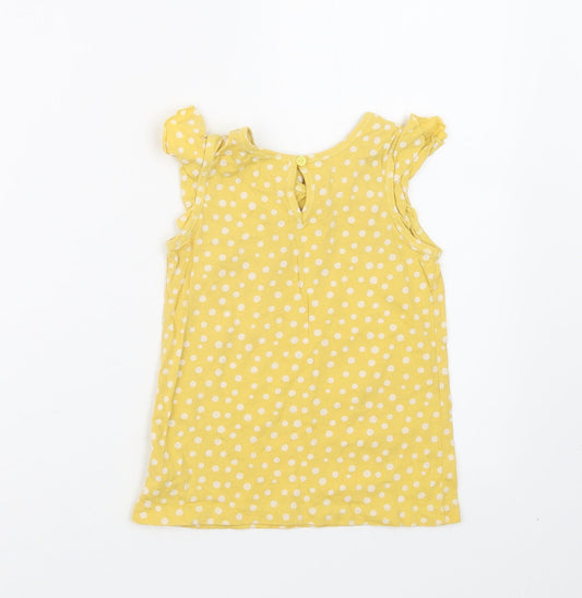 Autograph Girls Yellow Polka Dot Basic T-Shirt Size 4-5 Years