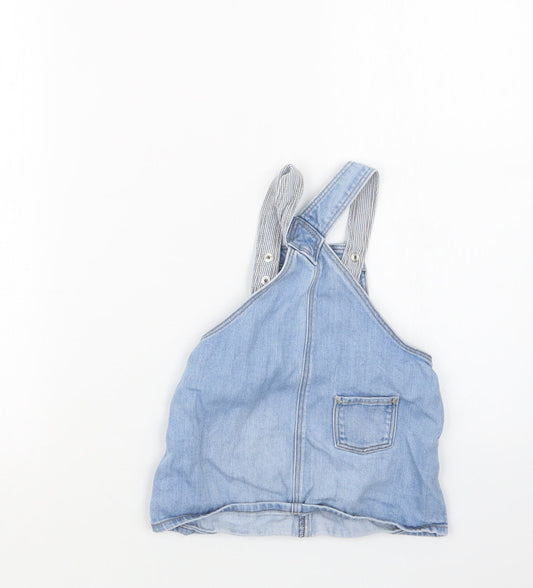 H&M Girls Blue Denim Pinafore/Dungaree Dress Size 18 Months