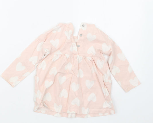 George Girls Pink Geometric T-Shirt Dress Size 6-9 Months
